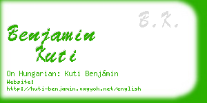 benjamin kuti business card