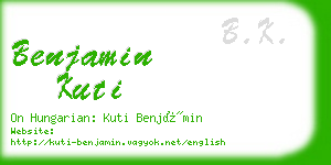 benjamin kuti business card